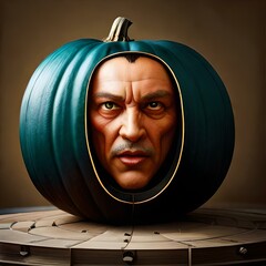 man in a pumpkin, ai generated