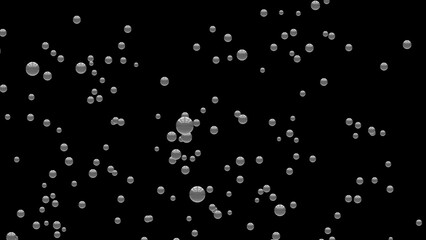 3D, 4k rendering of a monochrome light gray surreal abstract balls in the moonlight. Isolated black background.