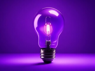 A Purple Light Bulb Gleams in the Background, Inspiring Ideas