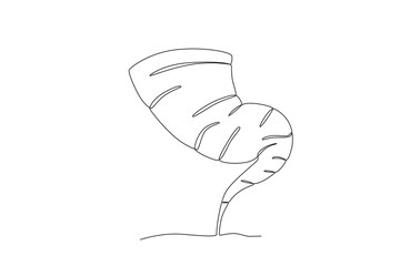 A tornado concept. Hurricane one-line drawing