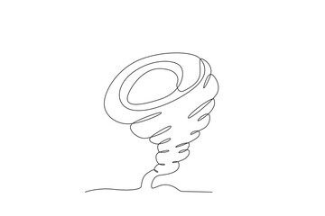 A catastrophic high wind. Hurricane one-line drawing