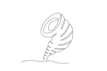 A huge tornado struck. Hurricane one-line drawing