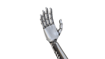 Fototapeta premium 3d render of detailed robotic arm or futuristic cyber hand. Isolated on transparent background