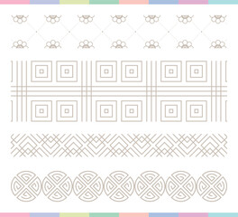 Collection of various traditional Korean patterns and frames.
