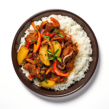 Bara Nepalese Dish On A White Plate, On A White Background Directly Above View