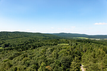 The view from the observation tower on the Slovakia-Poland border, built in memory of the place where the cruel battles took place during the Second World War