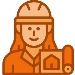 woman architect two tone icon