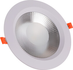 LED COB light. Flat LED light panel isolated with white background. led square dowlight lighting