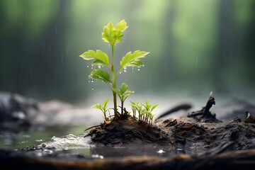 Shot of newly growing plants