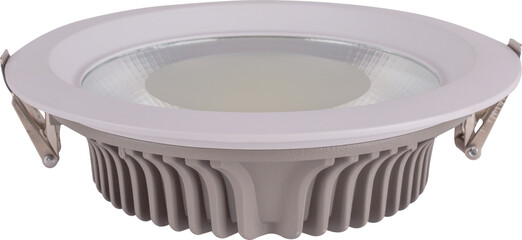 LED COB light. Flat LED light panel isolated with white background. led square dowlight lighting
