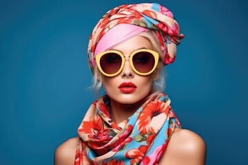 Woman in fashion beach Head scarf