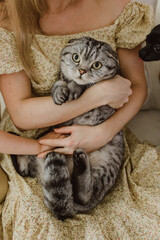 woman with cat