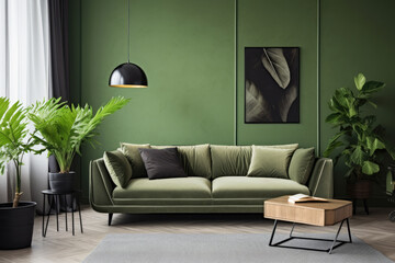 Stylish living room interior with smart decoration