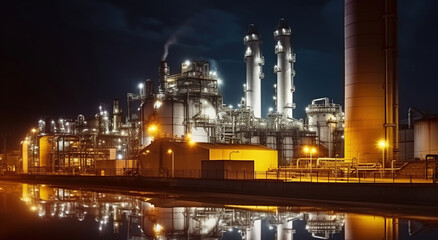 Fototapeta na wymiar Fueling Progress. Power plant in the Petrochemical industry