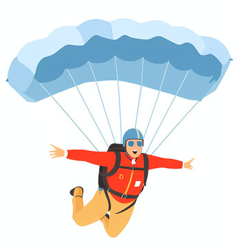 A parachuter man vector illustration
