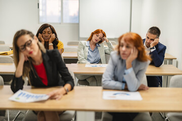 adult classes classroom bored multigenerational multiracial students