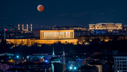 Ankara Wonderful night view long exposure of Atatürk's mausoleum and millet mosque  © Birol Dincer 