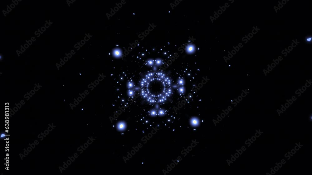 Aufkleber space cyber tunnel with glowing dots. design. cosmic pattern with glowing dots in tunnel. tunnel wit