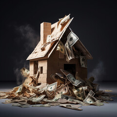 ai generated Illustration Housing market crash
