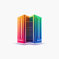 ai generated illustration of modern  server tower with rgb lighting elements.