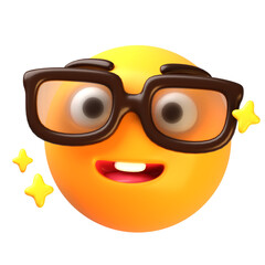 Nerd face 3D Emoji Illustrations Pack
