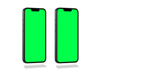 smartphone with green screen isolated ui ux presentation mockup