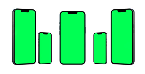 smartphone with green screen isolated ui ux presentation mockup