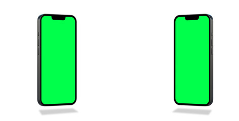 smartphone with green screen isolated ui ux presentation mockup