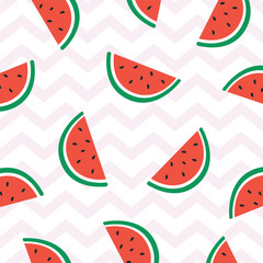 Cute Summer Watermelon Pattern. Watermelon Background. Summer Fruit Pattern. 