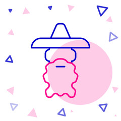 Line Wizard warlock icon isolated on white background. Colorful outline concept. Vector