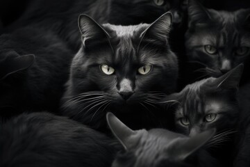 Lots of black cats background