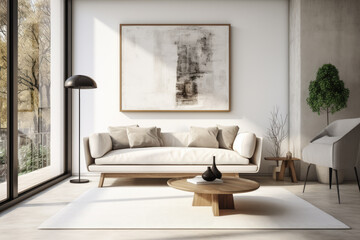Luxury living room interior composition.