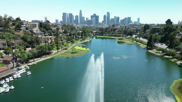 Echo Park LA drone