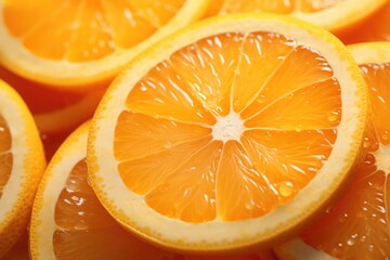 Slices of fresh juicy orange oranges 