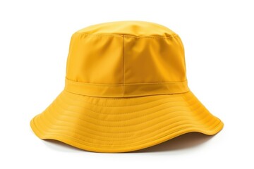 Fototapeta premium yellow bucket hat isolated on white