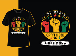 Typography vintage black history month t shirt design with black history quote and vector shape