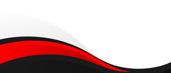 abstract black red curved banner background. vector illustration