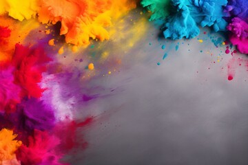 Greeting card or banner design for holi festival with colors - obrazy, fototapety, plakaty
