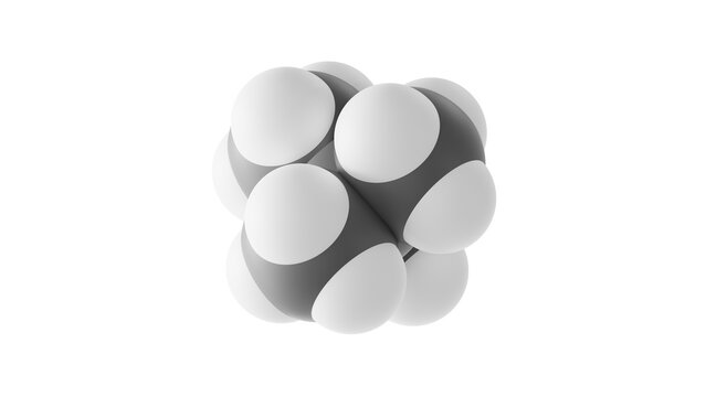 neopentane molecule, 2.2-dimethylpropane molecular structure, isolated 3d model van der Waals