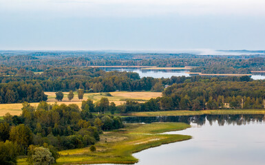 Fototapeta na wymiar Next to Sivers lake.Landscape, Latvia, in the countryside of Latgale.