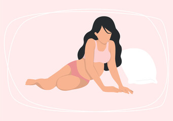 Fototapeta premium a pregnant woman getting out of bed