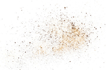 Dirt dust isolated on white background and texture, top view