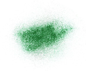 Green glitter sparkle on white background. Green glitter powder. 