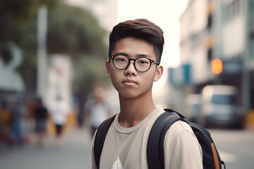 asian boy back to school