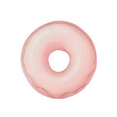 pale pink donut isolated on white, cute