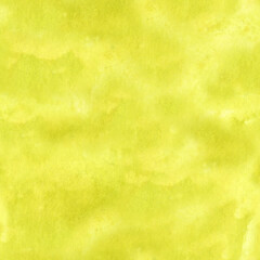 Yellow abstract texture. Seamless pattern. Rhythmic arrangement of spots. Watercolor background. Hand drawn illustration. Grunge. Daub stain blot splash.