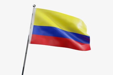 Colombia - waving fabric flag isolated on white background - 3D illustration