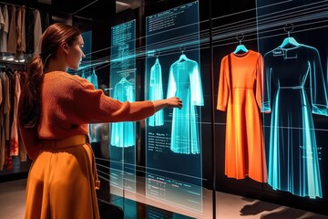 Stunning and atmospheric 3D virtual dressing room. Generative AI