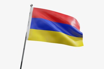 Armenia - waving fabric flag isolated on white background - 3D illustration