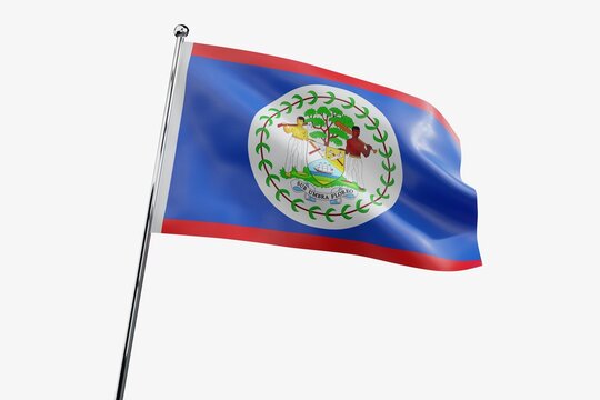Belize - waving fabric flag isolated on white background - 3D illustration